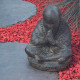 Statuette jardin moine assis 20 cm - gris  20 cm - gris 