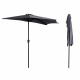 Demi parasol panama déporté à manivelle ombrage 270 cm       noir 