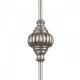 Suspension argentée country 1 ampoule 145 cm 