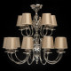 Suspension argentée elegance 15 ampoules 100 cm 