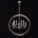 Suspension argentée loft 5 ampoules 100 cm 