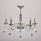 Suspension argentée neoclassic 5 ampoules 103 cm 