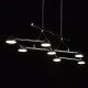 Suspension argentée techno 7 ampoules 183 cm 