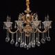 Suspension dorée crystal 8 ampoules 100 cm 