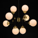 Suspension noire loft 8 ampoules 140 cm 