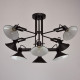 Suspension noire loft 8 ampoules 45 cm 