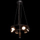 Suspension noire techno 6 ampoules 150 cm 