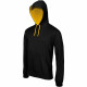 Sweat-shirt à capuche contrastée kariban homme - Coloris et taille au choix Noir-Jaune