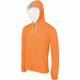 Sweat-shirt à capuche contrastée kariban homme - Coloris et taille au choix Orange