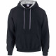 Sweat shirt capuche contrastée gildan heavy blend - Coloris et taille au choix Noir-Gris