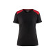 T-shirt bicolore femme 34791042 - Couleur au choix Noir-Rouge