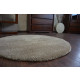 Tapis cercle shaggy micro beige foncé cercle - Dimension au choix 