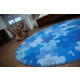 Tapis enfant puzzles bleu cercle cercle - Dimension au choix 