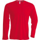 Tee-shirt de travail col v manches longues kariban 100% coton - Taille et coloris au choix Rouge