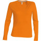 Tee-shirt femme col v manches longues kariban 100% coton - Taille et coloris au choix  Orange