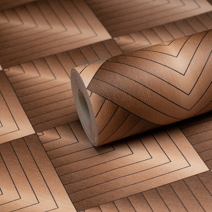 antevia materiaux papier peint intisse vinyle effet 3d modele carre plongeant marron distriartisan