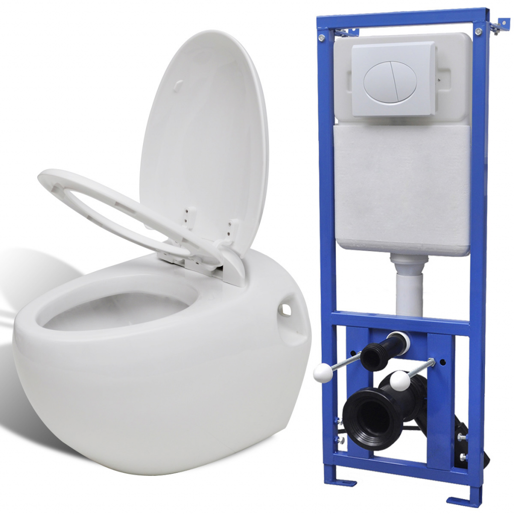vidaXL Abattant de WC avec Couvercle Design Galets Cuvette de WC Toilette