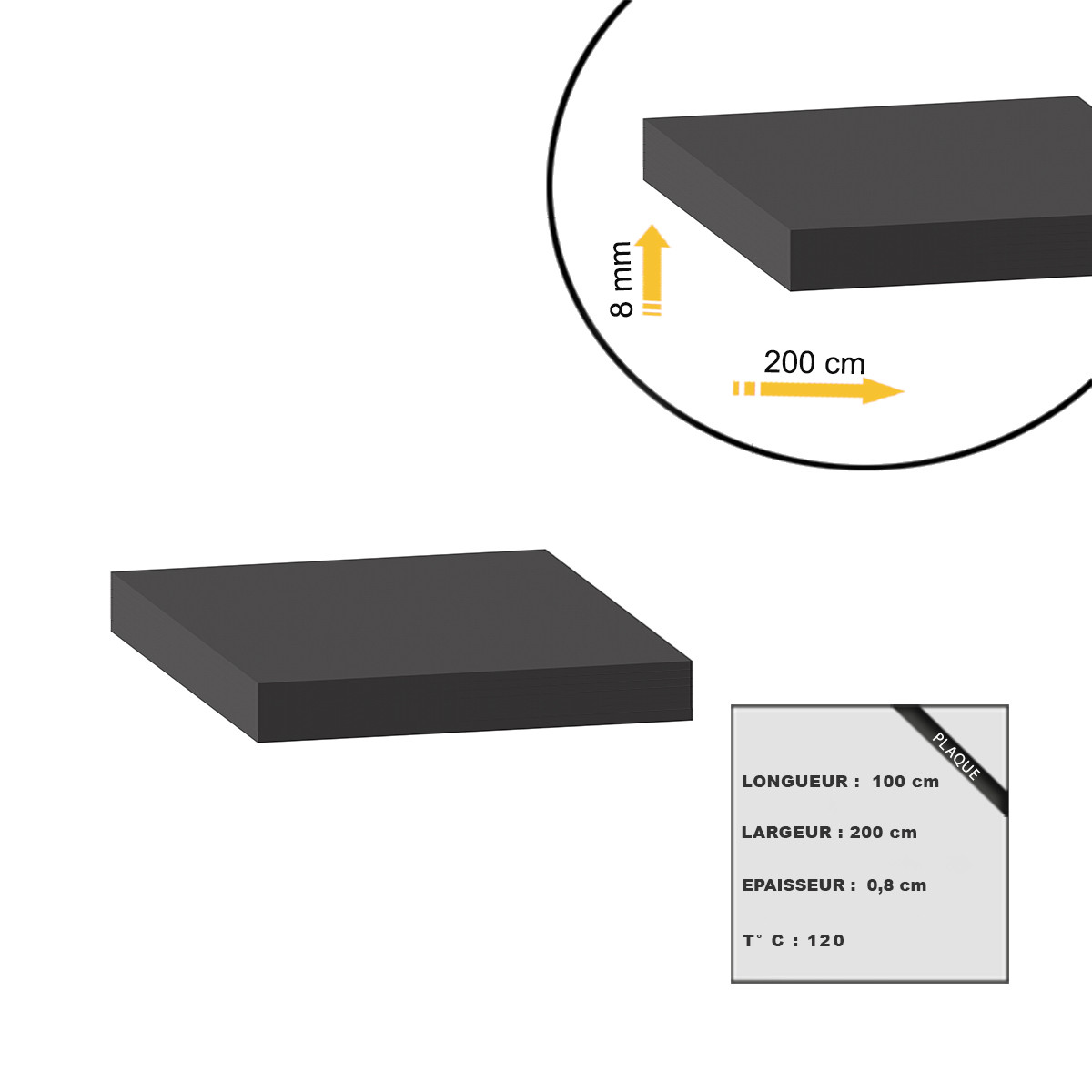 divers plaque mousse caoutchouc epdm 2x1m epaisseur 8mm distriartisan