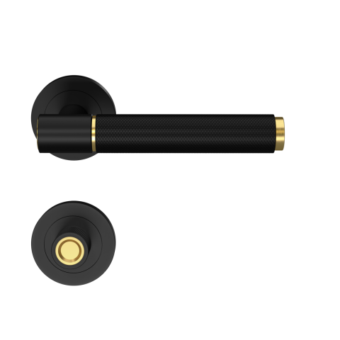 Poignée de porte Studio Select ER90B1 BAD 83 sur rosace 3 pièces pour condamnation - Cosmos noir - C. 7 mm - KARCHER DESIGN - ER90B1 BAD 83