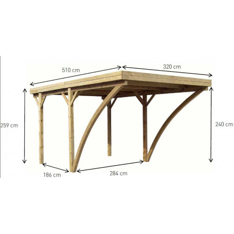 Carport pour voiture autoclave milano uno