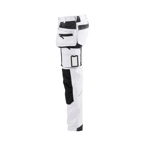 Pantalon peintre stretch 4D poches flottantes Blanc/Gris foncé 10791645 - Taille au choix