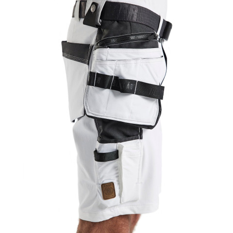 Short peintre stretch 4D Blanc/Gris-Foncé 10881645 - Taille au choix