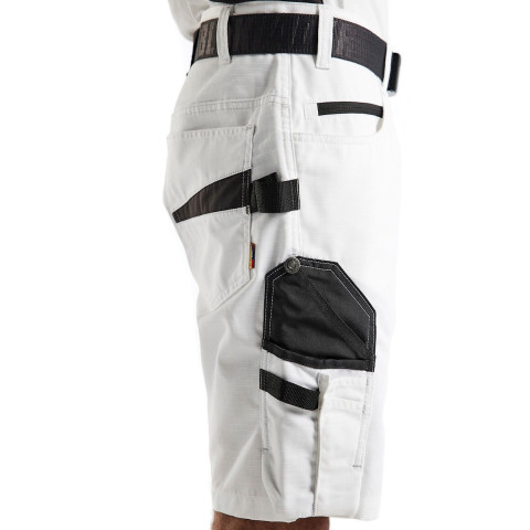 Short de peintre stretch Blanc/Gris-Foncé 10941330 - Taille au choix