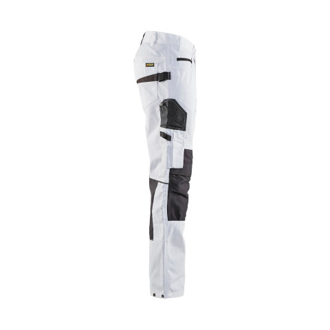 Pantalon Peintre +stretch Blanc/Gris-Foncé 10951330 - Taille au choix