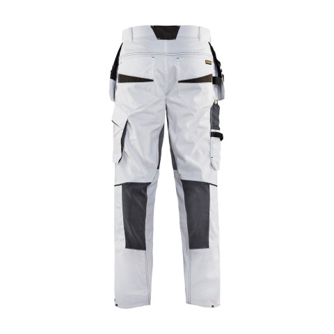 Pantalon Peintre +stretch avec poches flottantes Blanc/Gris-Foncé 10961330 - Taille au choix