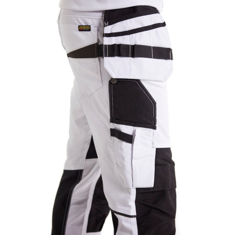 Pantalon Peintre +stretch avec poches flottantes Blanc/Gris-Foncé 10961330 - Taille au choix