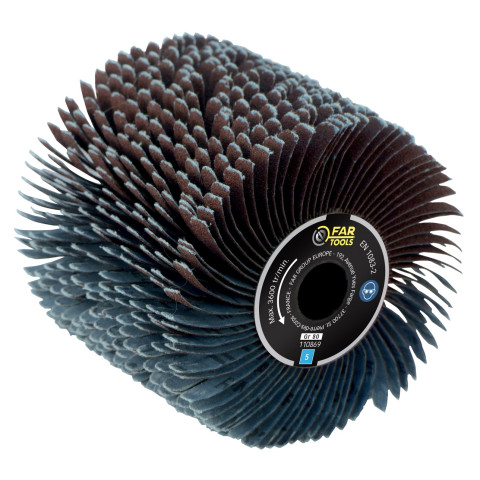 Brosse à lanières abrasives A80 FAR TOOLS Ø 120 mm L 100 mm - 110869