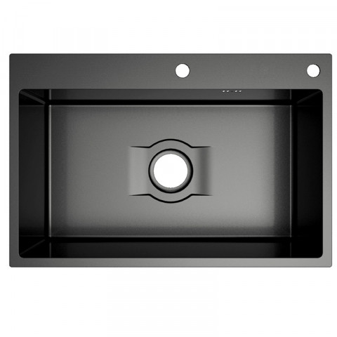 Evier de cuisine simple en inox noir -60 x 45 cm