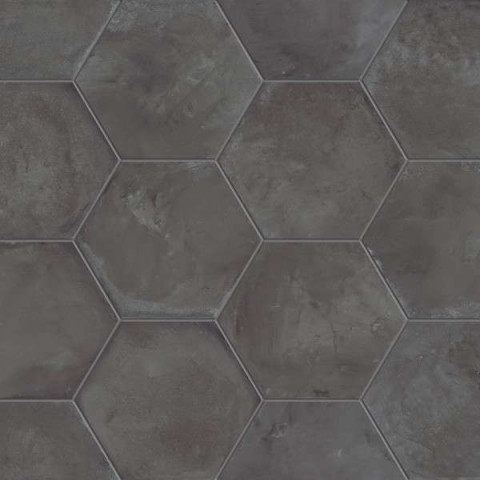 terra nero hexagonal carrelage aspect ciment vieilli 25 x 21 6 cm distriartisan