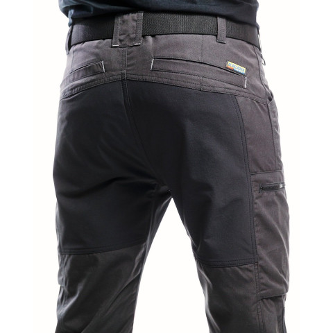 Pantalon maintenance coton stretch Gris-Foncé/Noir 14591146 - Taille au choix