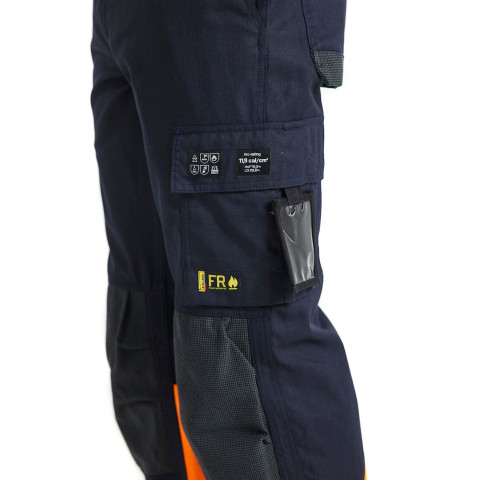 Pantalon multinormes inhérent Marine/Orange-Fluo 14881513 - Taille au choix