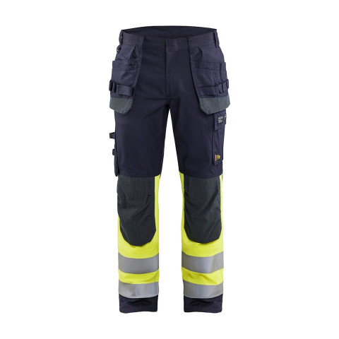 Pantalon multinormes inhérent avec poches flottantes Marine/Jaune-Fluo 14891512 - Taille au choix