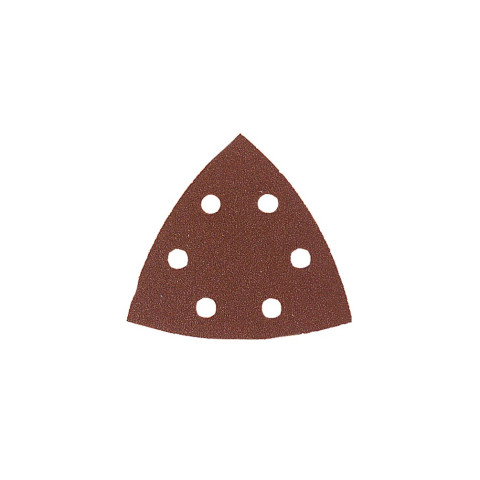 Lot de 8 patins triangulaires auto-agrippant corindon 94 x 94 mm Gr. 120 - 6 trous pour bois et métal - LEMAN - 094094.06.83