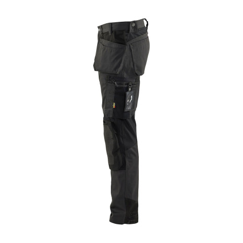 Pantalon artisan stretch Gris-Foncé/Noir 15541860 - Taille au choix