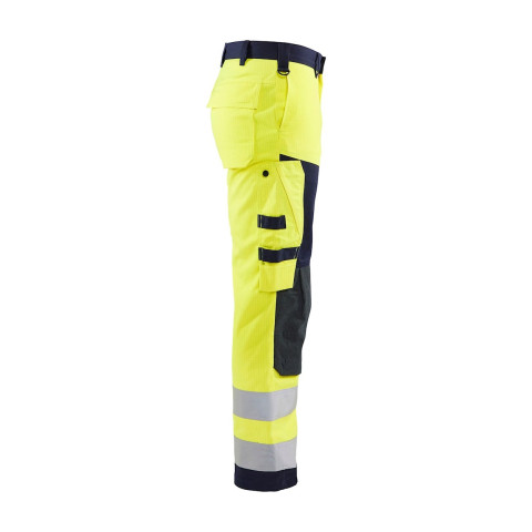 Pantalon Artisan Multinormes Jaune-Fluo/Marine 15781514 - Taille au choix