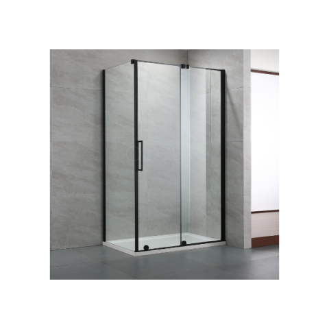 paroi de douche avec porte coulissante noir deliss dimensions au choix distriartisan