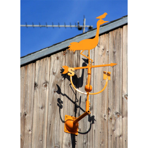 Girouette design héron jaune