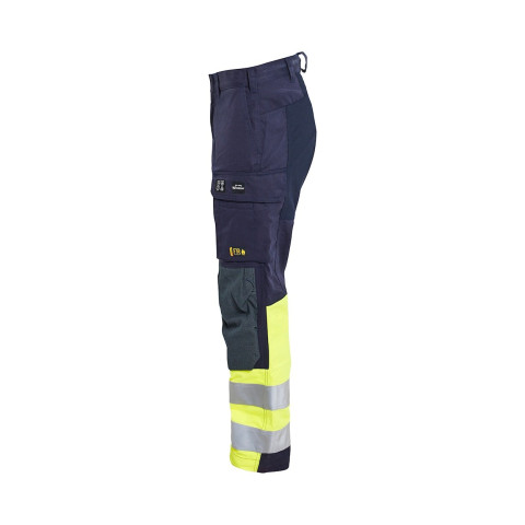 Pantalon multinormes inhérent +stretch Marine/Jaune-Fluo 17871512 - Taille au choix
