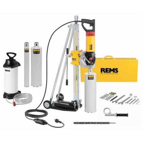 Carotteuse REMS Picus SR 2200 W - Set Titan avec colonne de carottage, réservoir d'eau et 3 couronnes - 183X01 R220