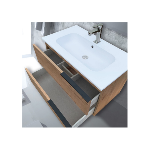 Meuble Suspendu Couleur Chene Dore Simple Vasque Celtic Longueur Au Choix Distriartisan