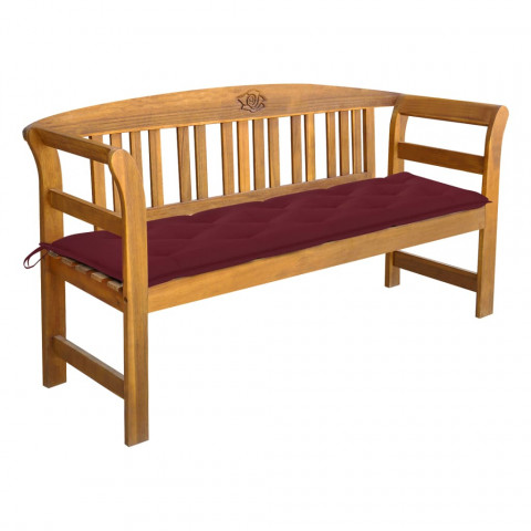 Banc de jardin avec coussin 157 cm bois d'acacia massif - Couleur du coussin au choix