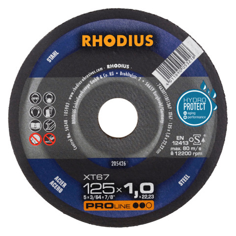 Disques à tronçonner extra-fins Prévisualisation XT67 Ø125x1,5x22,23 - RHODIUS - 202384