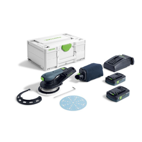 Ponceuse excentrique hybride ETSC 2 150 4,0 I-Plus - FESTOOL - avec 2 batteries 18v 4.0Ah - chargeur - Systainer- 577726