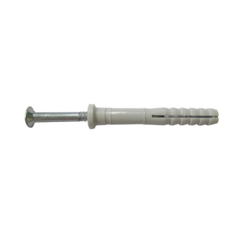 Cheville Tap-Vis tête plate à frapper à collerette plate - 6x40 Bte 100 - ING FIXATIONS - A270080