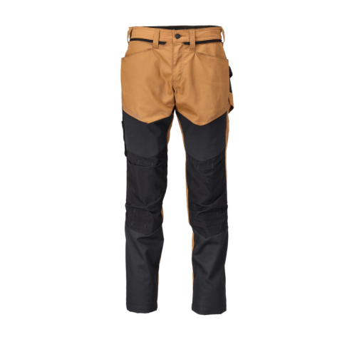 Pantalon de travail avec poches genouillères MASCOT Customized - 22479-230-40-90-Noir / Orange