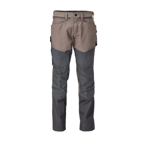 Pantalon de travail avec poches genouillères MASCOT Customized - 22479-230-40-90-Brun / Anthracite